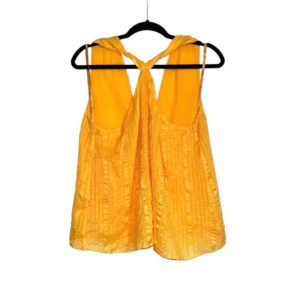 NWOT Frame Draped Halter Yellow Orange Silk Sleeveless Top MEDIUM - Picture 2 of 9